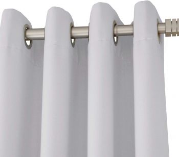 White Gray Thermal Insulated BLACKOUT Curtain Panels