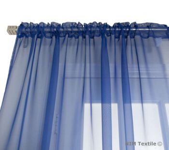 Navy Sheer Voile Curtains