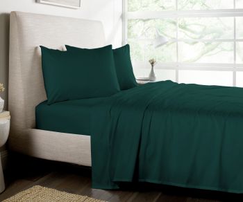 Midnight Green Premium Softness 4pc Bed Sheet Set