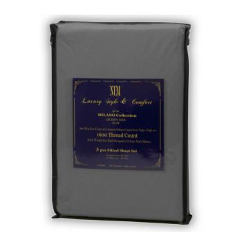 Dark Gray Luxury Softness 3pc Bed Sheet Set