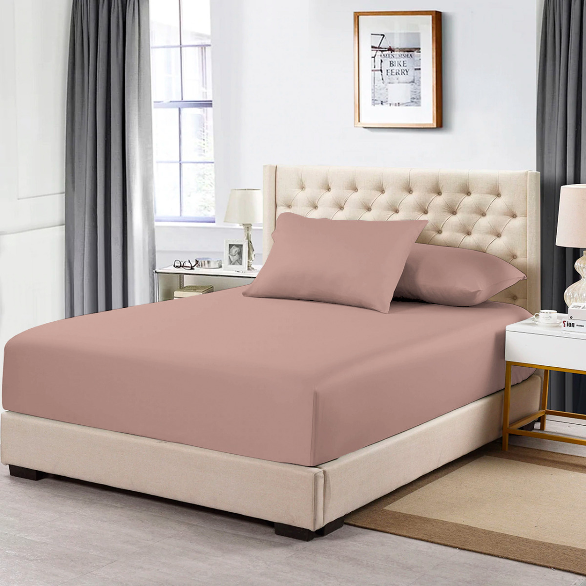 Luxury Soft 3pcs 2700 TC Fitted SHEET SET DOUBLE QUEEN KING 40cm Pocket - Picture 56 of 75
