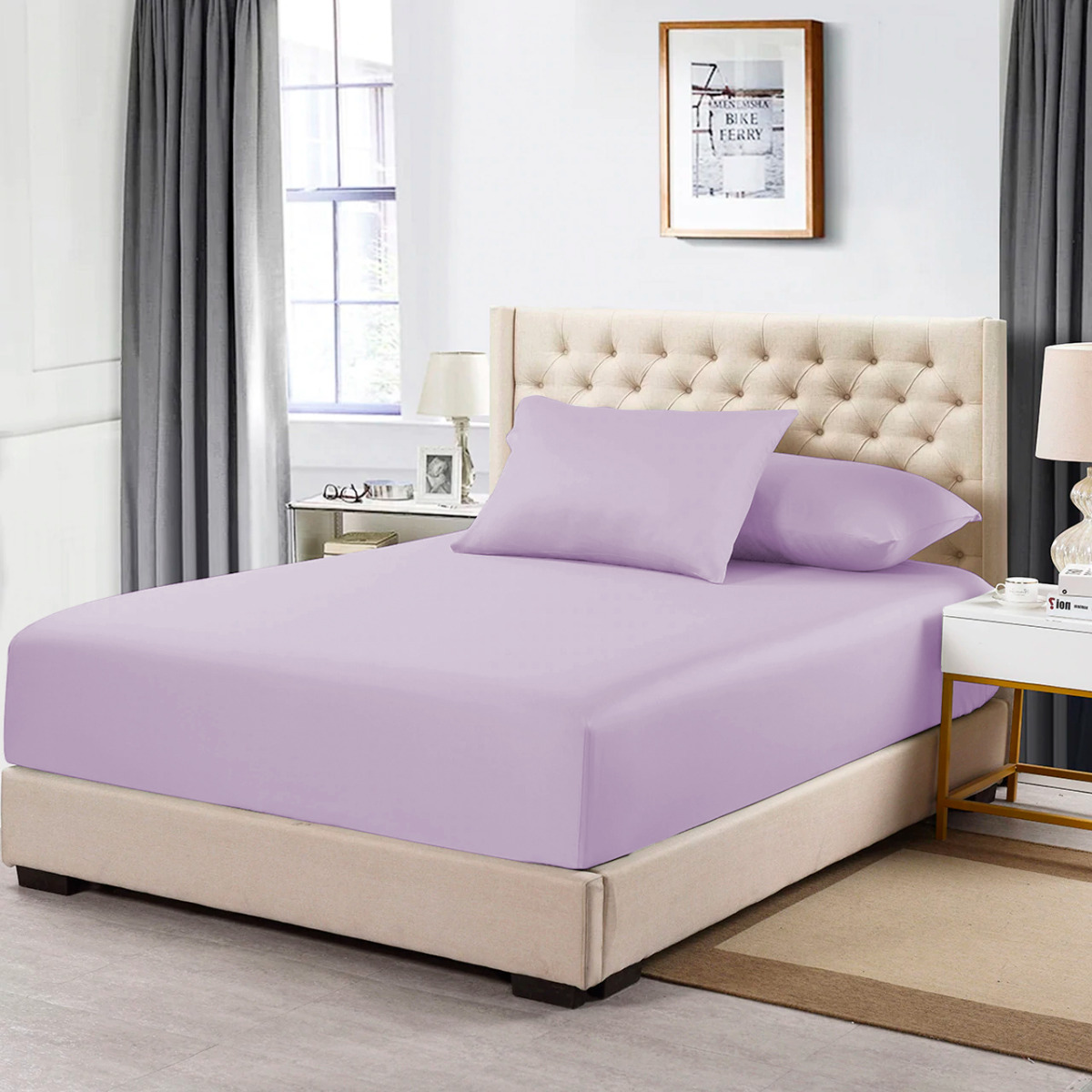 Luxury Soft 3pcs 2700 TC Fitted SHEET SET DOUBLE QUEEN KING 40cm Pocket - Picture 60 of 75