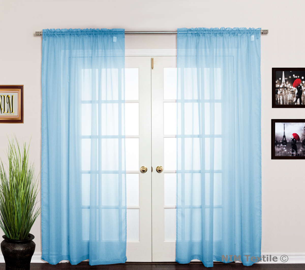NEW Elegant Sheer Voile Curtains Rod Pocket 280W x 213 230L two panels - Picture 8 of 51