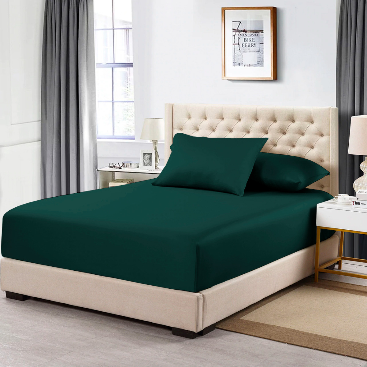 Luxury Soft 3pcs 2700 TC Fitted SHEET SET DOUBLE QUEEN KING 40cm Pocket - Picture 68 of 75