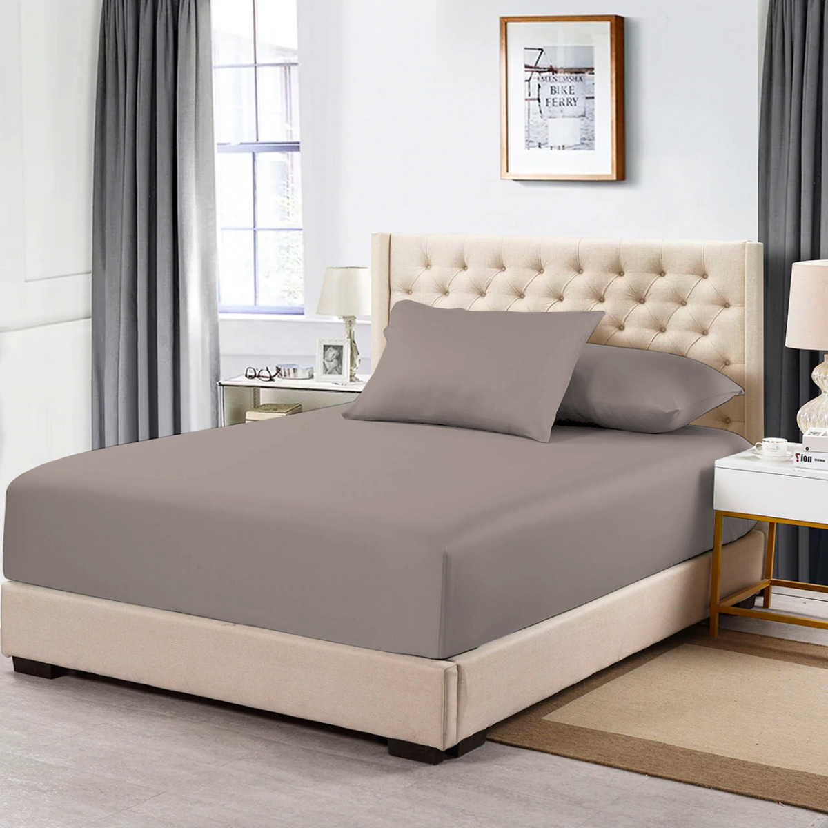 Luxury Soft 3pcs 2700 TC Fitted SHEET SET DOUBLE QUEEN KING 40cm Pocket - Picture 74 of 75