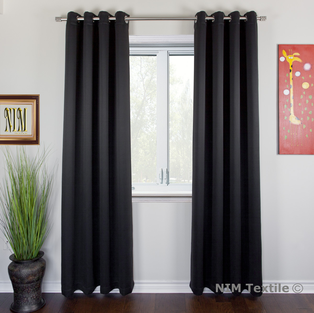 Pure Fabric Thermal Insulated BLOCKOUT BLACKOUT Curtains 140/180(W)x244 ...