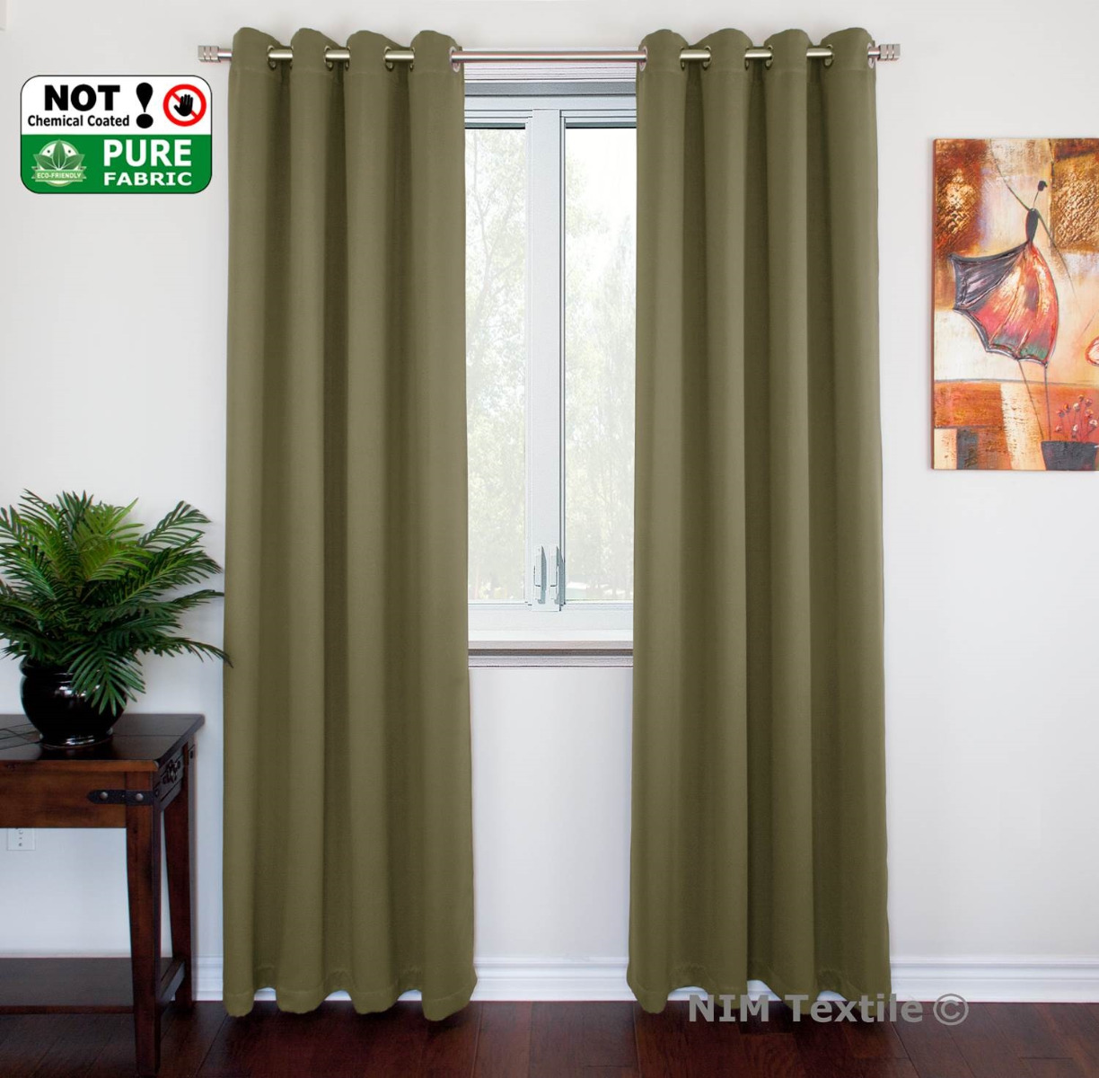 NEW Pure Fabric BLACKOUT BLOCKOUT Thermal Insulated EYELET Top Curtains PAIR - Picture 69 of 113
